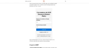 Imagem de um print de uma calculadora de KGR que informa o resultado com avaliação do potencial da palavra-chave.