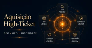 Aquisição de clientes high-ticket com SEO, GEO, PR digital, autoridade e conversão pela Agência Clave